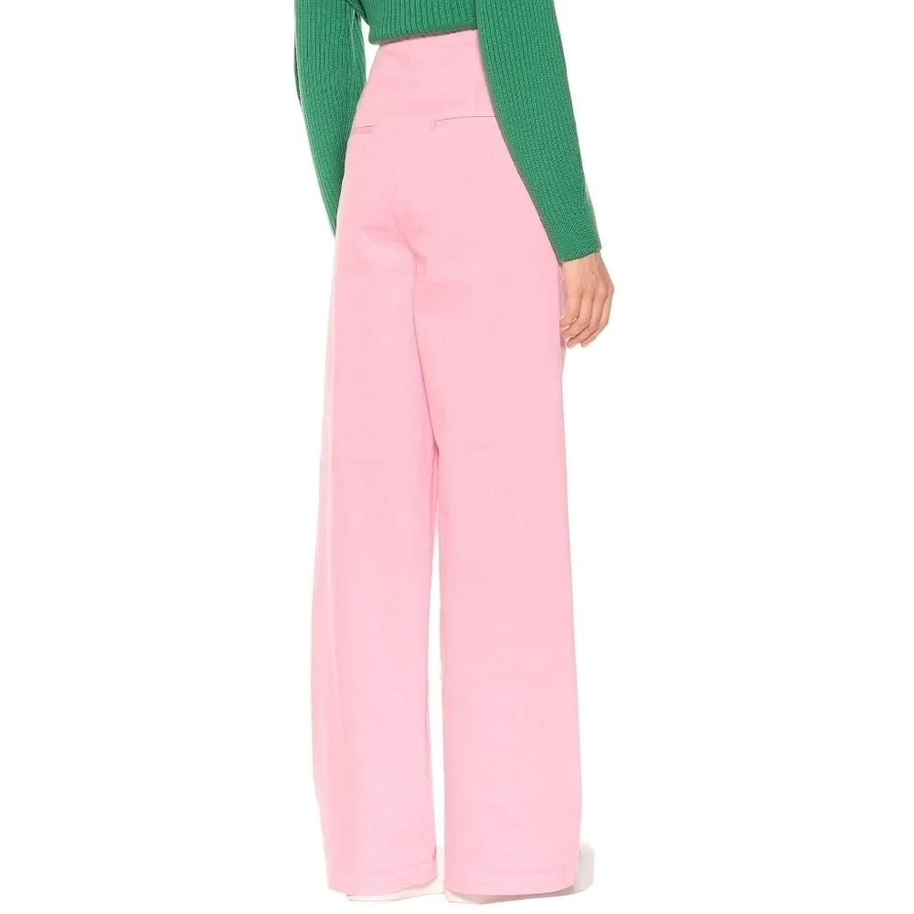 NWT Tibi Pink‎ High Rise Wideleg Jeans